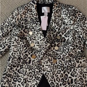 Rachel Parcell Leopard Blazer, Gold, Large, NWT